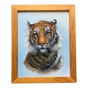 1970’s Original Tiger Portrait Painting