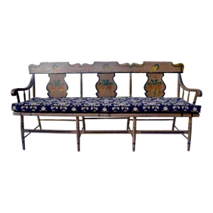 Mid-19th Century American Hand Painted Settee, Poplar & Pine