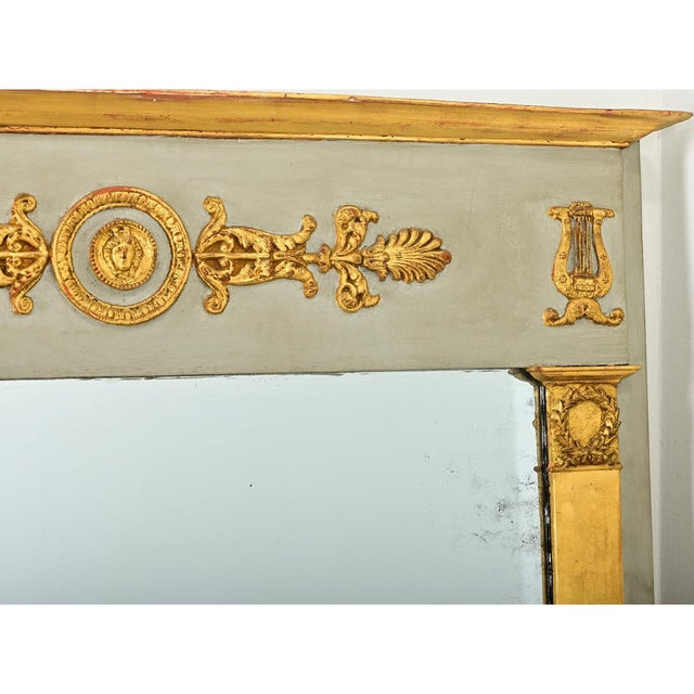 French 19th Century Empire Trumeau Mirror For Sale - Image 4 of 13