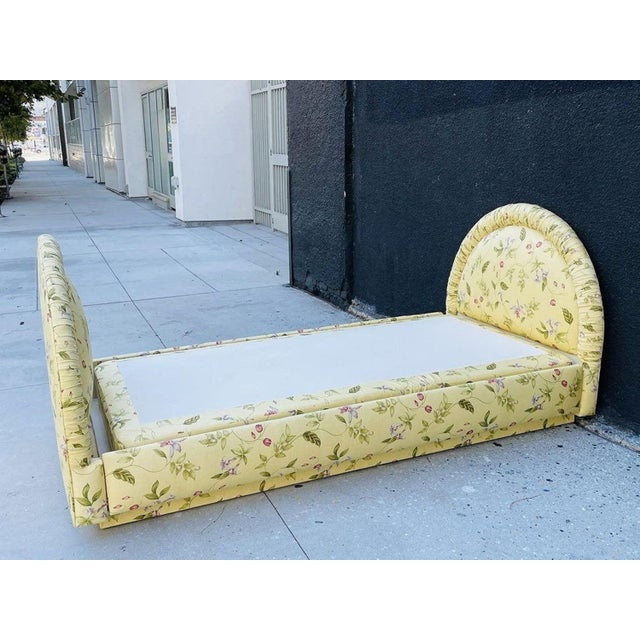 Hollywood Regency Vintage 1960s Floral Upholstered Twin Bed, Hollywood Regency Style For Sale - Image 3 of 15