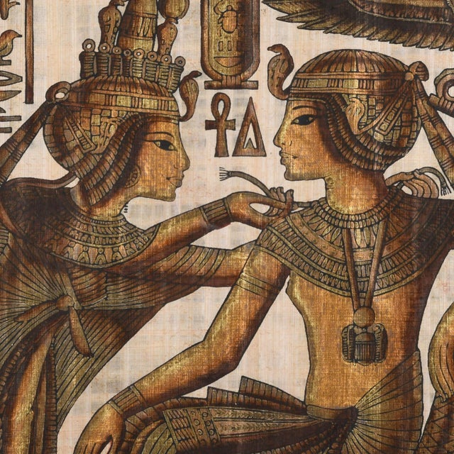 Traditional Framed Egyptian Papyrus For Sale - Image 3 of 11