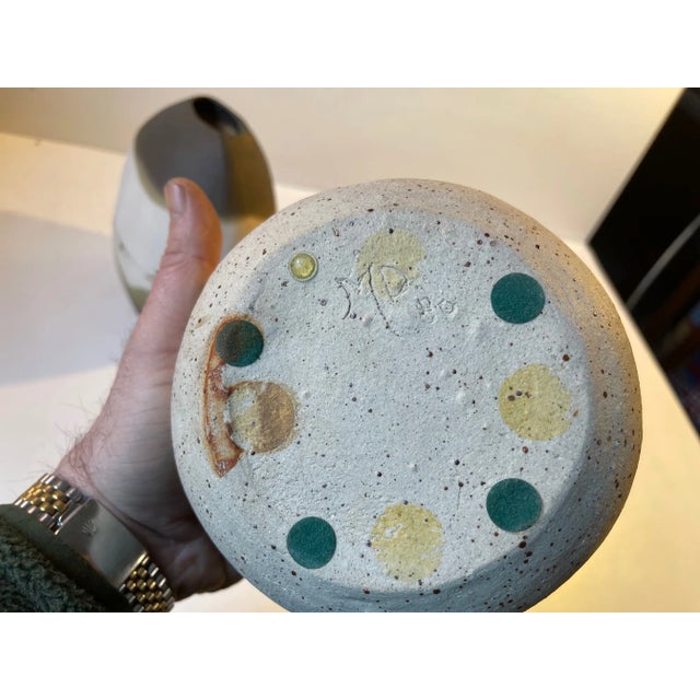 Gray Scandinavian Modern Morphic Ceramic Vases, Set of 2 For Sale - Image 8 of 12