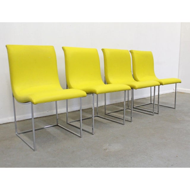 Set of 4 Mid-Century Modern Milo Baughman Thayer Coggin Scoop Chrome Dining Chairs For Sale - Image 13 of 13