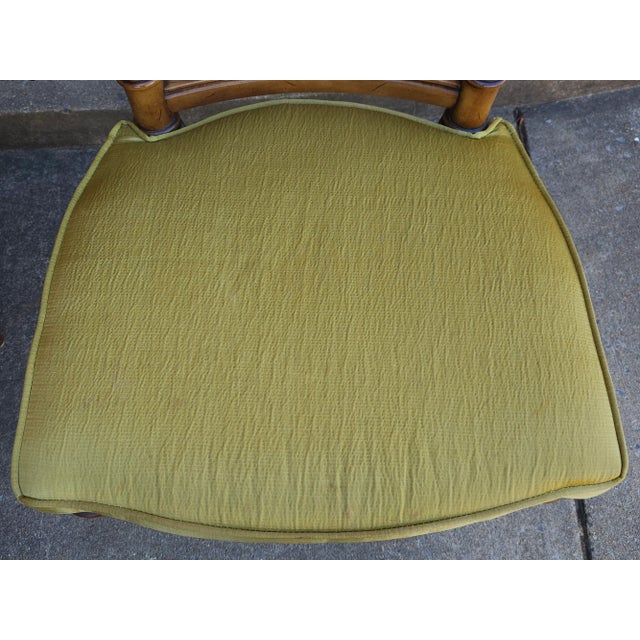 Set Six Louis XVI Brass Mounted Carved French Walnut Dining Chairs For Sale - Image 11 of 12