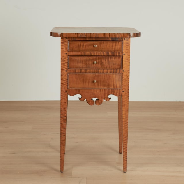 Pair of Antique American Federal Tiger Maple Stands For Sale - Image 13 of 18