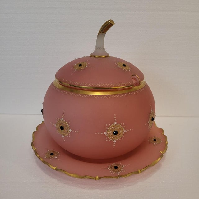 Napoleon III Pumpkin-Shaped Pink Opaline Glass Punch Bowl from Baccarat, France, 1890s For Sale - Image 9 of 18