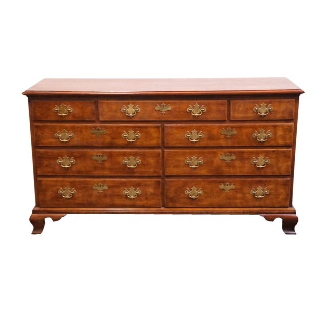 Traditional Henredon Furniture Solid Mahogany Traditional Style 63" Double Dresser 5500-01 For Sale - Image 3 of 13