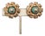 Vintage 1950s Signed Napier Goldtone Faux-Turquoise Clip Earrings-2 Pieces For Sale