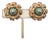 Vintage 1960s Signed Napier Goldtone Faux-Turquoise Clip Earrings-2 Pieces For Sale