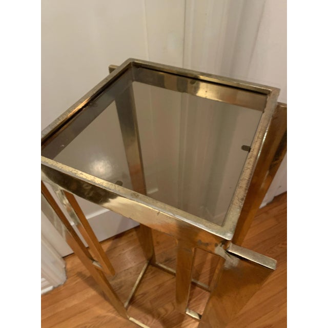 Art Deco Deco Style Brass Pedestal Art Stand For Sale - Image 3 of 7