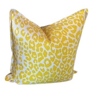 Kips Bay Schumacher Leopard Yellow Throw Pillow For Sale