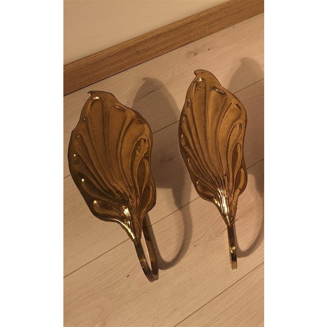 Brass Leaf-Style Wall Lamps by Carlo Giorgi for Bottega Gadda, 1960s, Set of 2 For Sale - Image 4 of 8