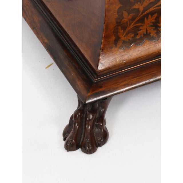 Wood 19th Century George IV Gonçalo Alves & Amboyna Marquetry Tea Caddy, 1825 For Sale - Image 7 of 18