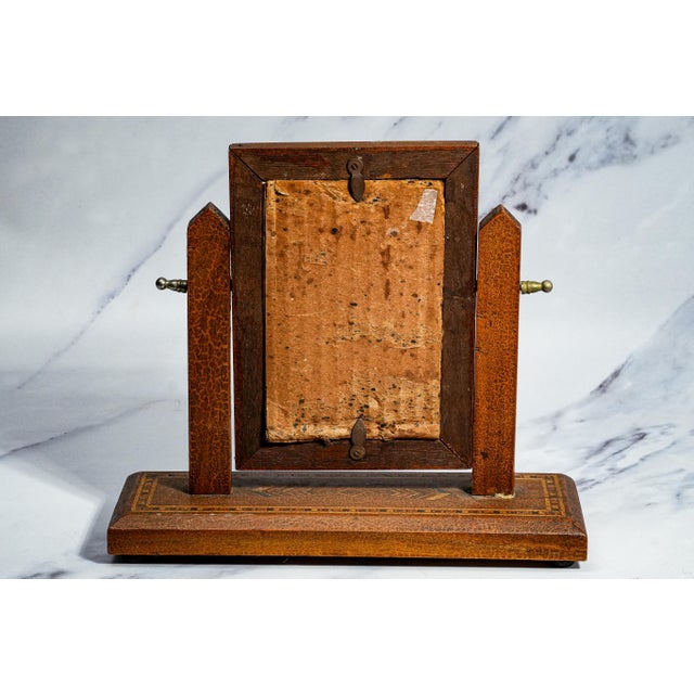Decorative Aesthetic Movement Inlaid Antique Wood Tabletop Picture Photo Frame For Sale - Image 9 of 11