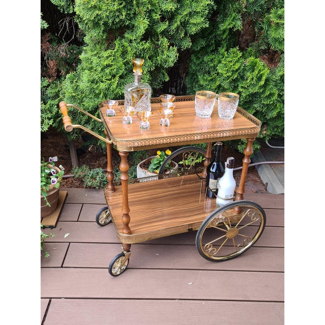 Hollywood Regency-Style Mobile Bar Cart, 1970s For Sale - Image 4 of 14