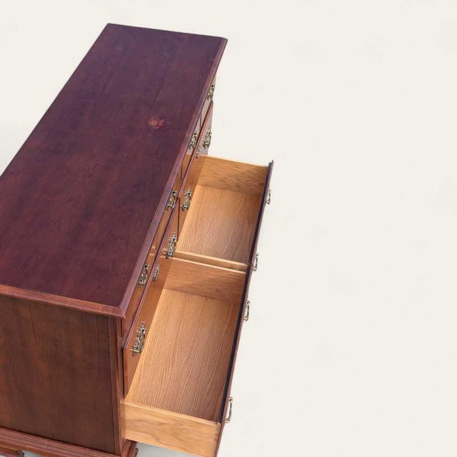 Vintage Stanley Furniture Six-Drawer Wood Lowboy Dresser For Sale - Image 11 of 18