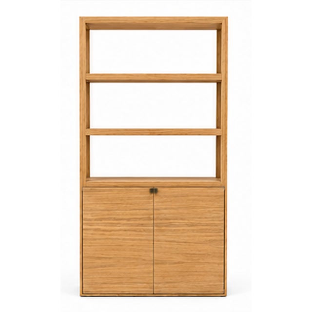 Wood 2 Pieces of Sergio Brioschi for Cecchini Italia Solid Zebrawood Architectural Bookcase or Display Cabinet – Made in Italy For Sale - Image 7 of 15