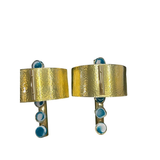 Mid-Century Modern Murano Glass Sconces attributed to Archimede Seguso, 1980, Set of 2 For Sale - Image 3 of 13