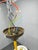 1940s Czech Art Deco Brass Opaline Glass Chandelier, 1940s For Sale - Image 5 of 11