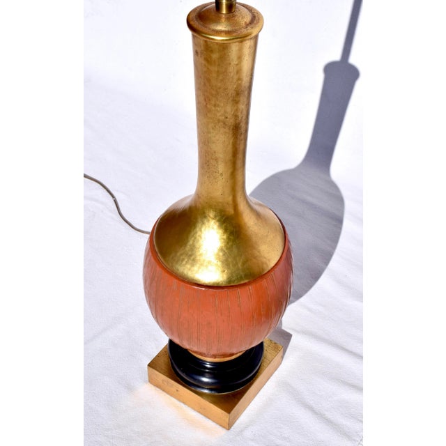 Mid Century Modern Gold Gilt Table Lamps by Marbro Lamp Co. For Sale - Image 9 of 11