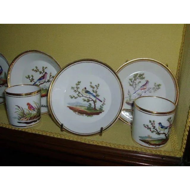 19th Century 1810 Old Paris Porcelain Ornithological Bird Pattern Coffee Cups & Saucers Set- 12 Pieces For Sale - Image 5 of 13