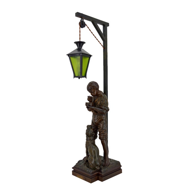 Art Nouveau The Good Soup Lamp by Victor Rousseau, 1900s For Sale