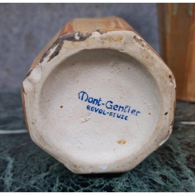 Beige Art Deco Vases in Glazed Ceramic, Set of 2 For Sale - Image 8 of 9