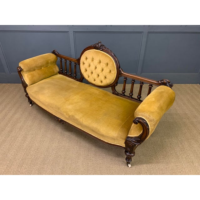 Wood Victorian Upholstered Walnut Sofa, 1875 For Sale - Image 7 of 17