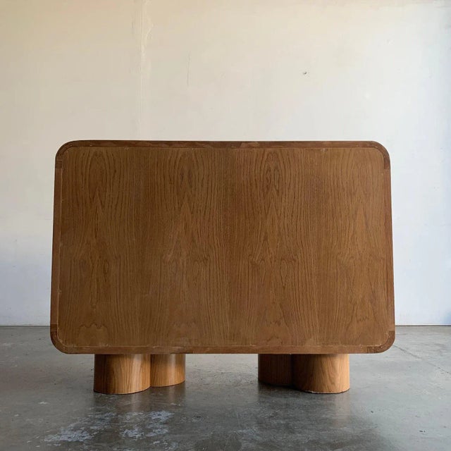 Tan Vintage on Point Waterfall Clover Credenza For Sale - Image 8 of 13