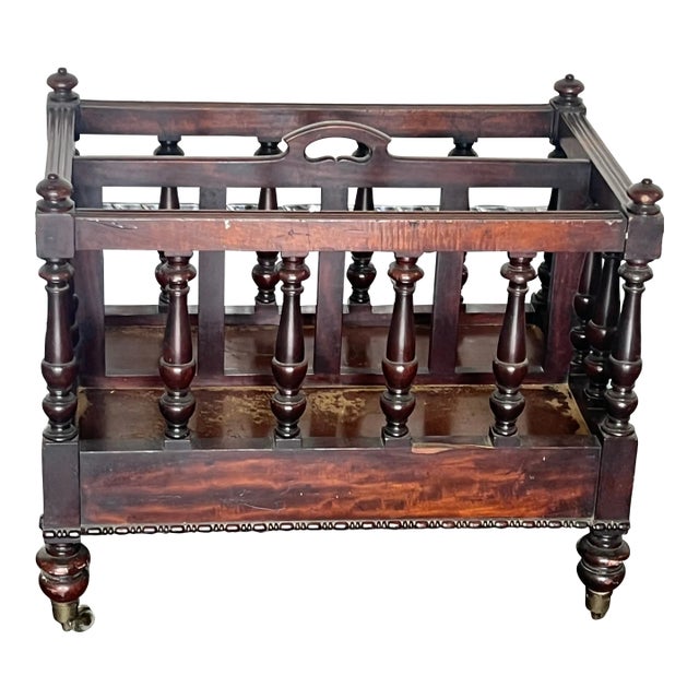 Large 19th Century English Canterbury With Wheels For Sale