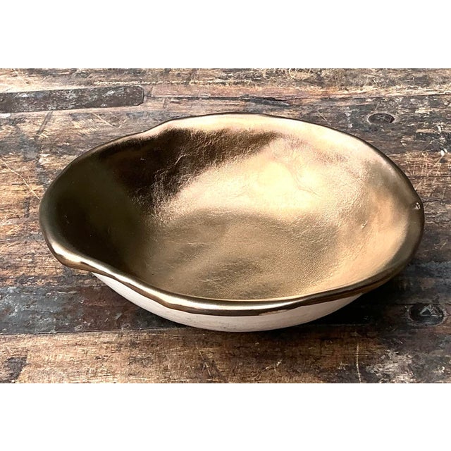 Ceramic Vintage Original Slab Built Studio Pottery Bowl For Sale - Image 7 of 12