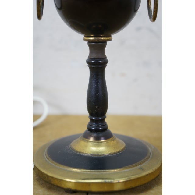 Black Vintage Black Brass Neoclassical Mantle Urn Boudoir Vanity Table Lamp 15" For Sale - Image 8 of 14