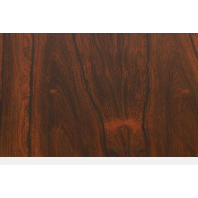 Wood Mid Century Rosewood Chrome Square Milo Baughman Style Coffee Table For Sale - Image 7 of 11