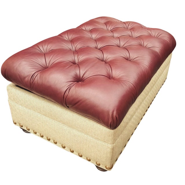 Leathercraft Experience Ultimate Relaxation With This Premium High-Leg Wingback Recliner and Matching Ottoman Combination by MotionCraft. For Sale - Image 4 of 12