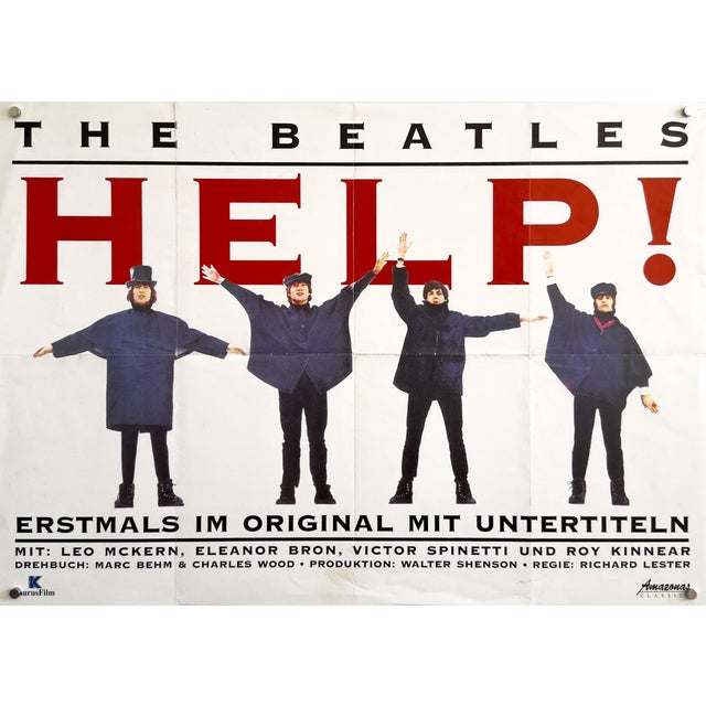 The Beatles Help! Original Music Poster, 1965 For Sale