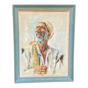 1954 A. Shitzas Tehran Oil Portrait Painting