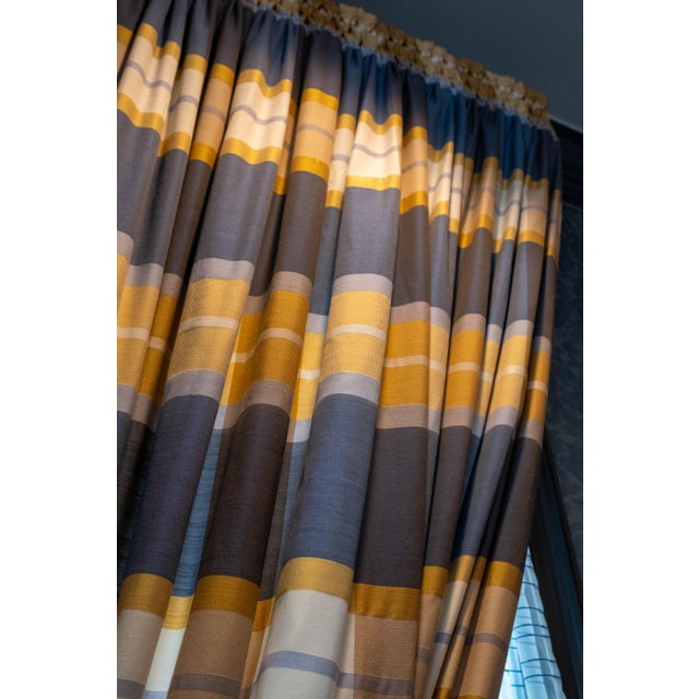 Custom High Quality Blue & Gold Window Drapes For Sale In Philadelphia - Image 6 of 8