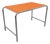 Vintage Desk in Orange Imitation Leather and Chrome, 1970s For Sale