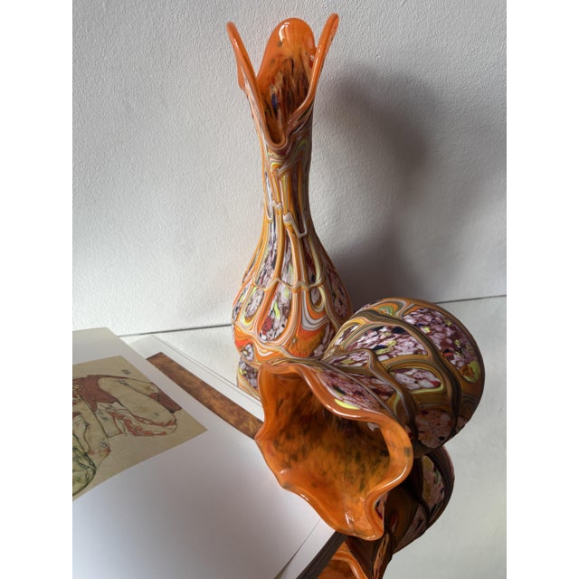 Central European Studio Art Glass Sculptural Vase Set, 1980s, Set of 2 For Sale - Image 12 of 15