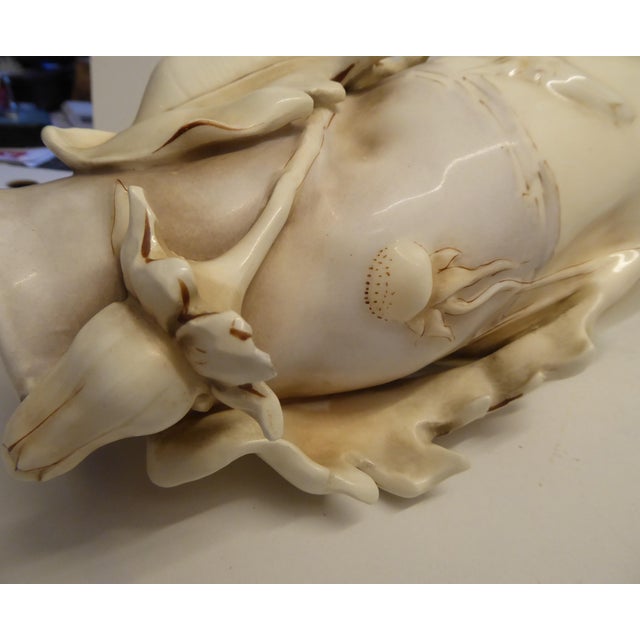 Art Nouveau Porcelain Thistles Vases attributed to Amphora / Riessner, Stellmacher, & Kessel, 1890s, Set of 2 For Sale - Image 5 of 18