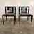 This is a pair of postmodern, Italian Stendig side chairs. They feature a black ebonized wood frame and a light blue,...