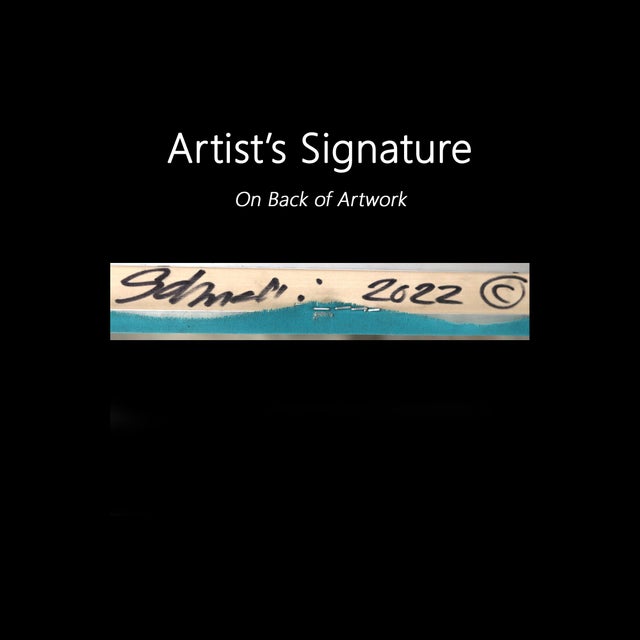 A834 - Original Large Scale Minimalist Contemporary Teal Tone Abstract Painting Artwork by Marco Schmidli For Sale - Image 9 of 9