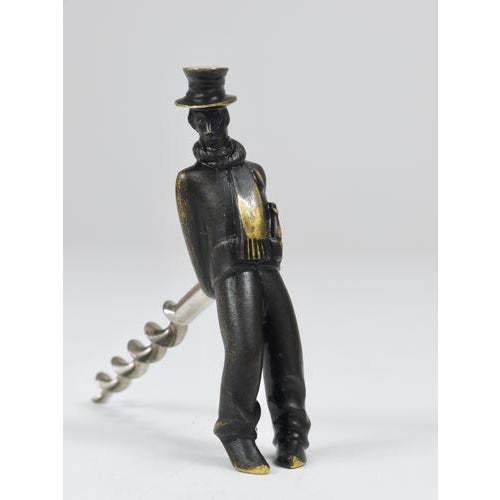 Leaning Tipsy Gentleman Brass Bottle Opener by Richard Rohac, Vienna, 1950s For Sale - Image 9 of 13