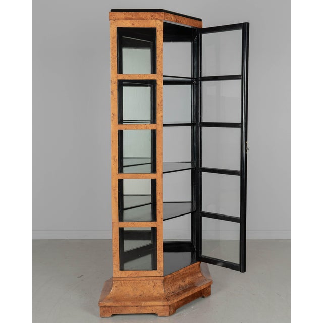 Biedermeier Hexagonal Vitrine, Elm Wood & Glass, Circa 1870-1880 For Sale - Image 4 of 16
