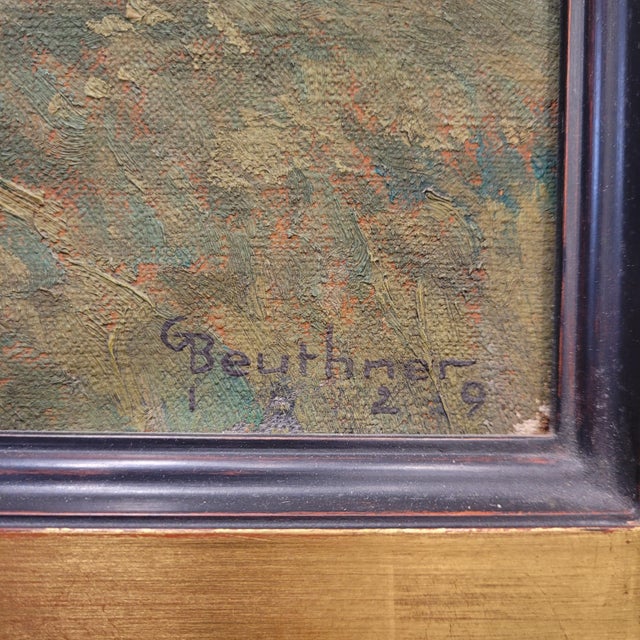 Gerard Beutner, Boats Moored on the Shore, 1920s, Oil on Canvas, Framed For Sale - Image 17 of 18