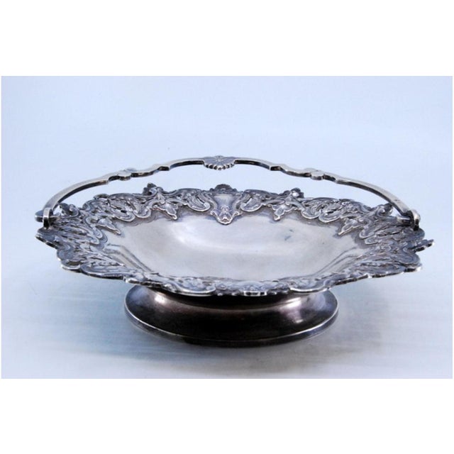 Silver Basket for with Tilting Handle, Shells and Palms For Sale - Image 9 of 10