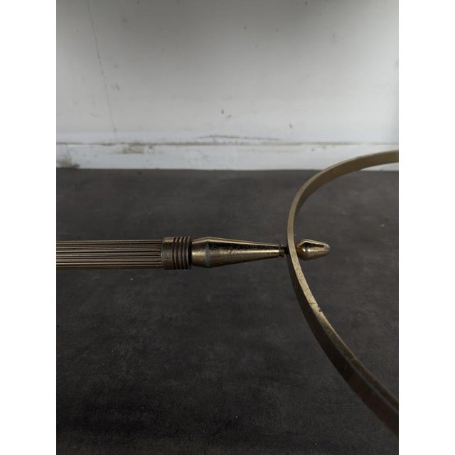Metal Neoclassical Coffee Table in Brass and Black Glass, 1960s For Sale - Image 7 of 9
