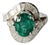 Set in 18k Gold, 2.14 Carats Natural Zambian Emerald & Diamonds Engagement Ring, Size 6 For Sale