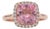 2.9cts Pink Tourmaline Ring With Natural Diamonds Halo: Solid 14k Rose Gold For Sale
