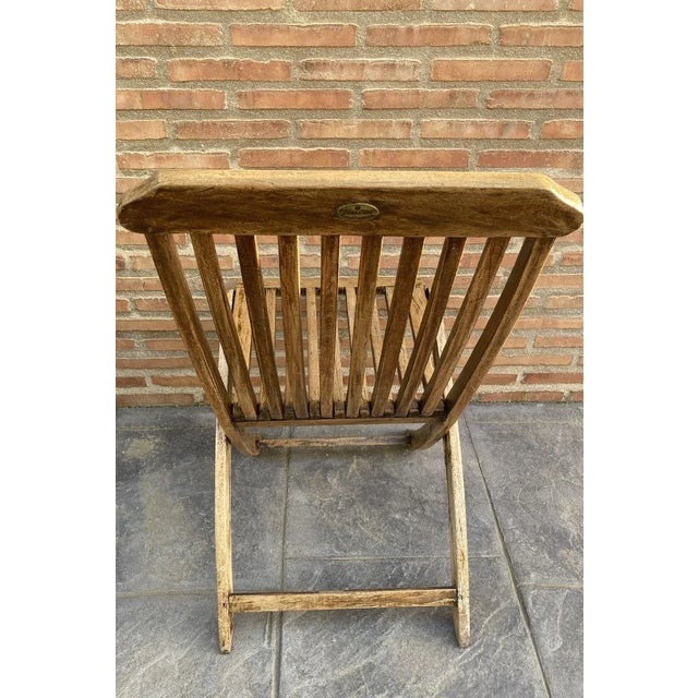 Teak Folding Deck Chair with Slat Back from Scan Com, 1960s For Sale - Image 10 of 15